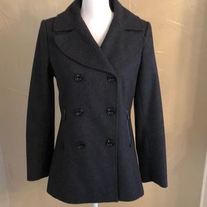 Black Rivet dark gray wool-blend pea coat, excellent condition, size S